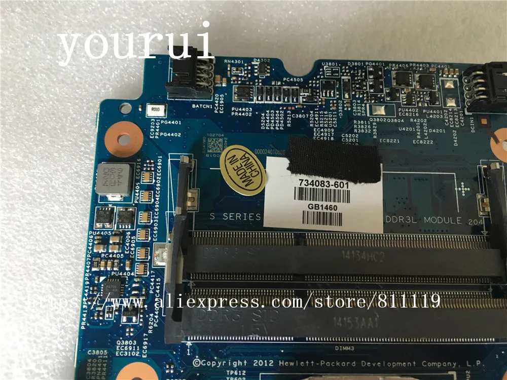Материнская плата yourui для HP 440 450 470 G1 DDR3 734083 601 501 001. 4yw05. 011 полностью