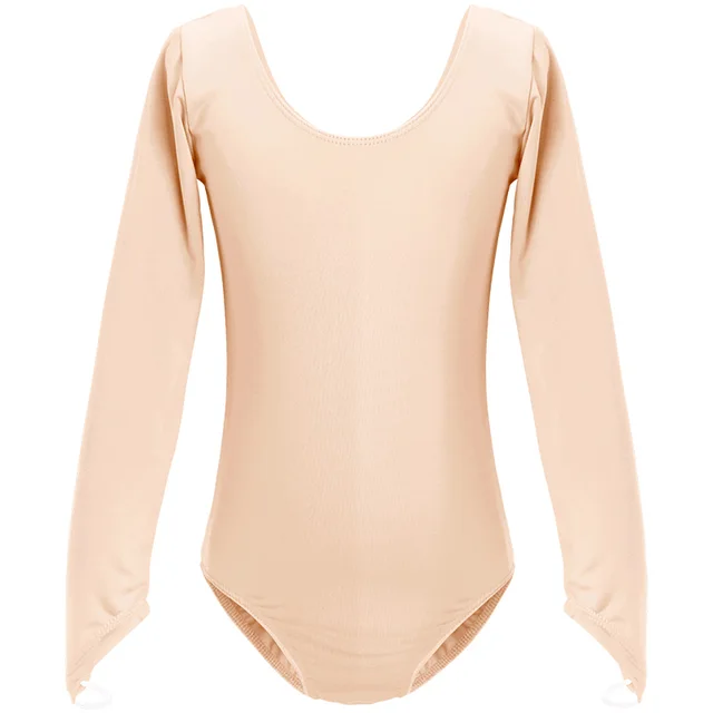 Malla efecto desnudo de manga larga para niños, gimnasia/leotardo de Ballet de danza, ropa interior de piel, Body de alta elasticidad Malla efecto desnudo de manga larga para niños, gimnasia/leotardo de Ballet de danza, ropa interior de piel, Body de alta elasticidad