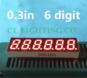 

RED 0.3 inch 6 Digit 7 Segment digital Light LED Numeric Digital Display,Common Cathode 0.3" 0.3in digit tube