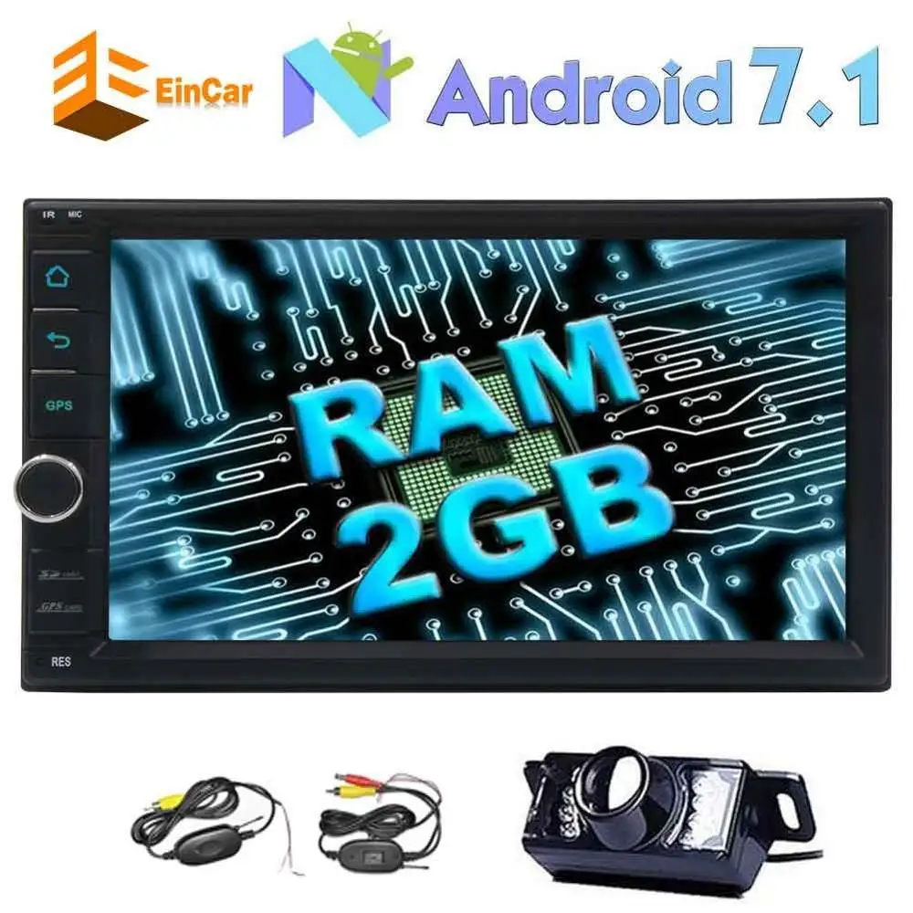Android 7 1 Touch Screen Car two din GPS navigation 1080P video 2 din navigation unit