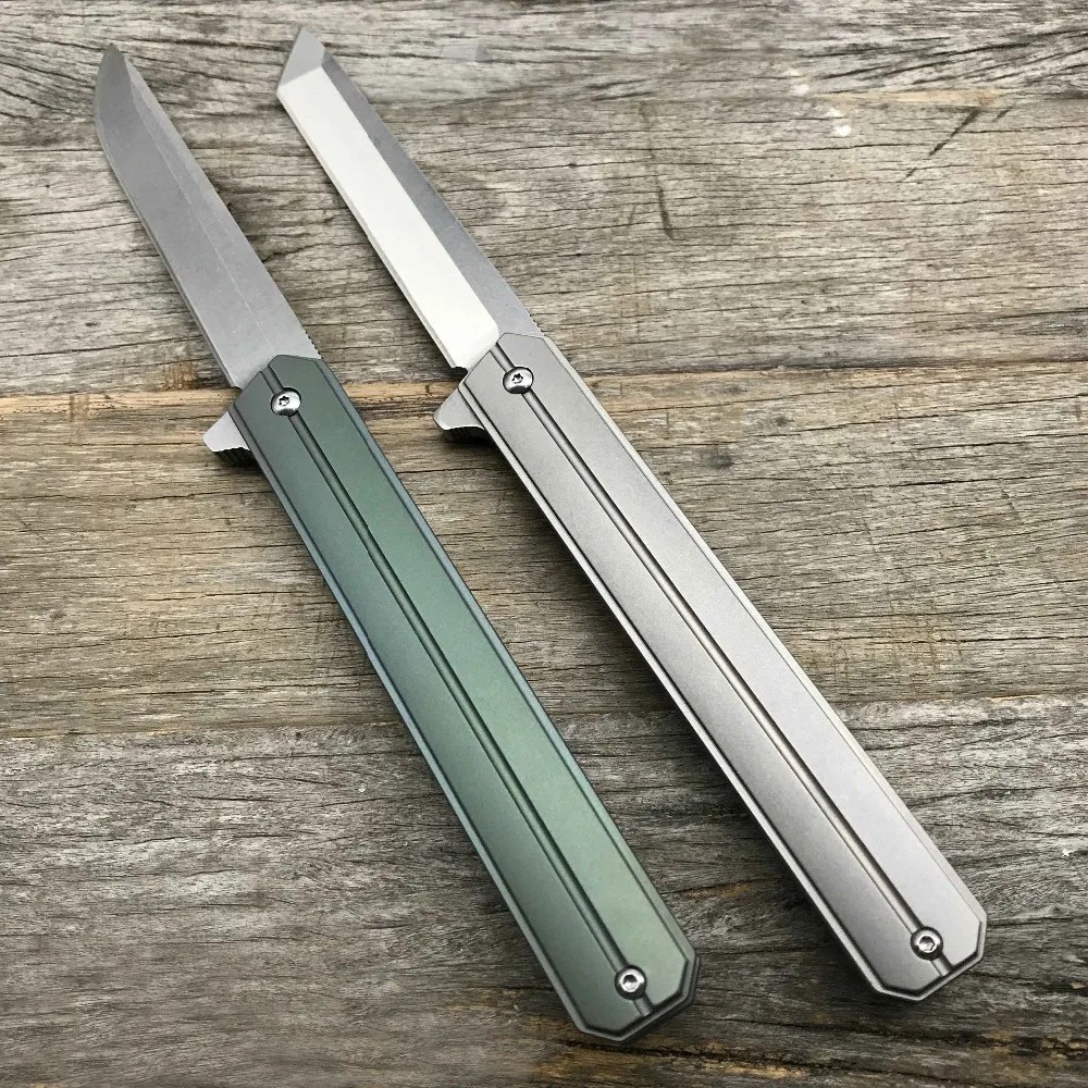 LDT QSE-13lt Folding Knife D2 Blade Titanium Handle Knives Ball Bearing Outdoor Pocket Tactical Rescue Survival Knife EDC Tools