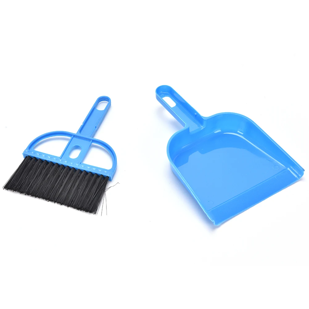 2 Set 2-in-1 Dustpan Set Mini Desktop Sweep Cleaning Brush Small Broom Dustpan Set for Table Desk Keyboard Pets Clean