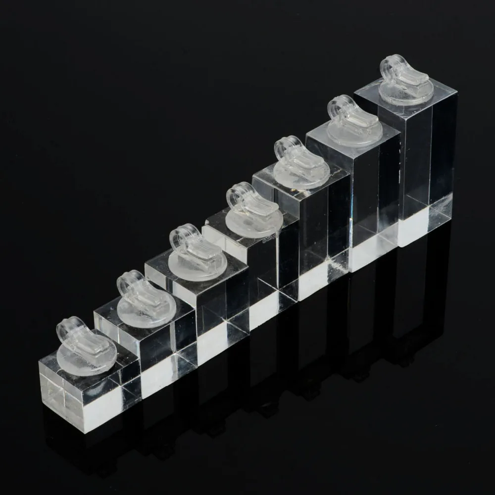 Buy Free Shipping 1 set Clear Plastic Finger Ring Display Stand Holder Set 0.3