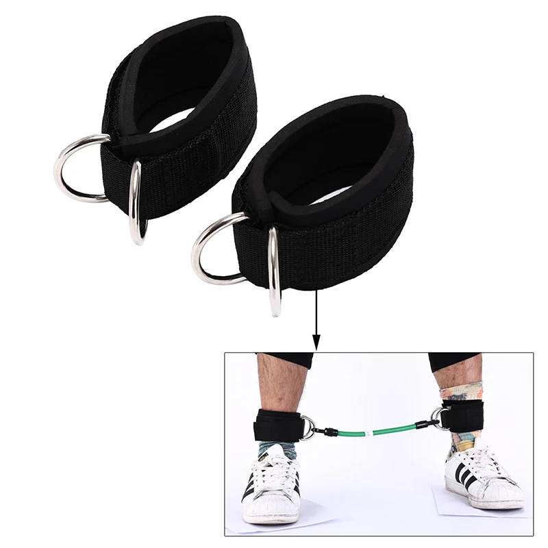 Adjustable D ring Ankle Cuffs for Gym Workouts Cable Machines Butt Leg