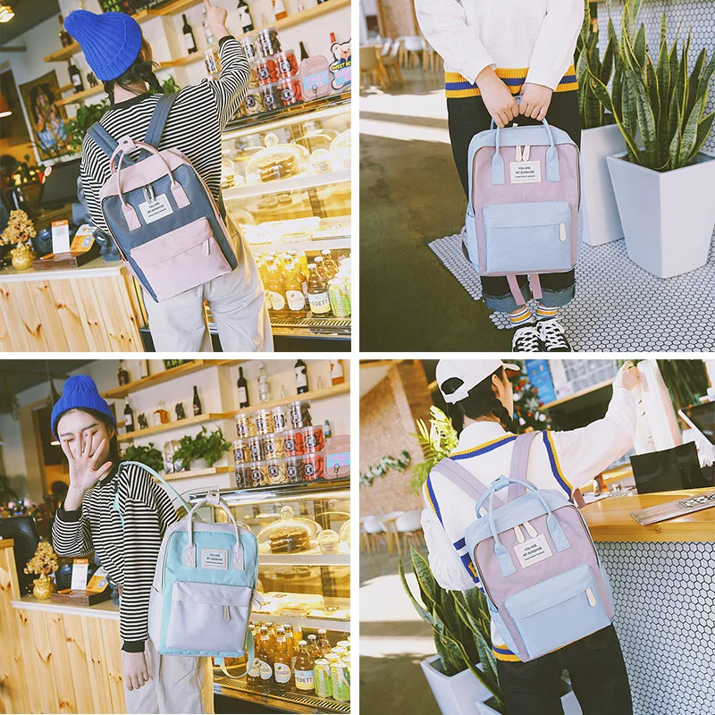 النساء قماش الظهر الحلوى اللون للماء المدرسة حقائب للمراهقين الفتيات كبيرة لطيف محمول على ظهره خليط ظهره Kawaii النساء قماش الظهر الحلوى اللون للماء المدرسة حقائب للمراهقين الفتيات كبيرة لطيف محمول على ظهره خليط ظهره Kawaii