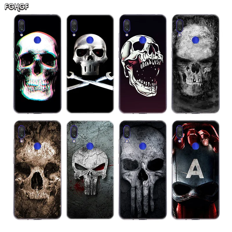 Силиконовый чехол Super Skull для Xiaomi Redmi Y3 S2 Y2 Note 7 6 5 Pro 4 4X 5A 6A Pocophone F1 Mi 8 A2 lite 9 A1 |