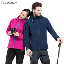 Facecozy для женщин и мужчин; сезон весна-осень; Верхняя одежда с капюшоном для кемпинга и туризма; флисовая куртка для пар; ветрозащитная одежда для альпинизма и путешествий