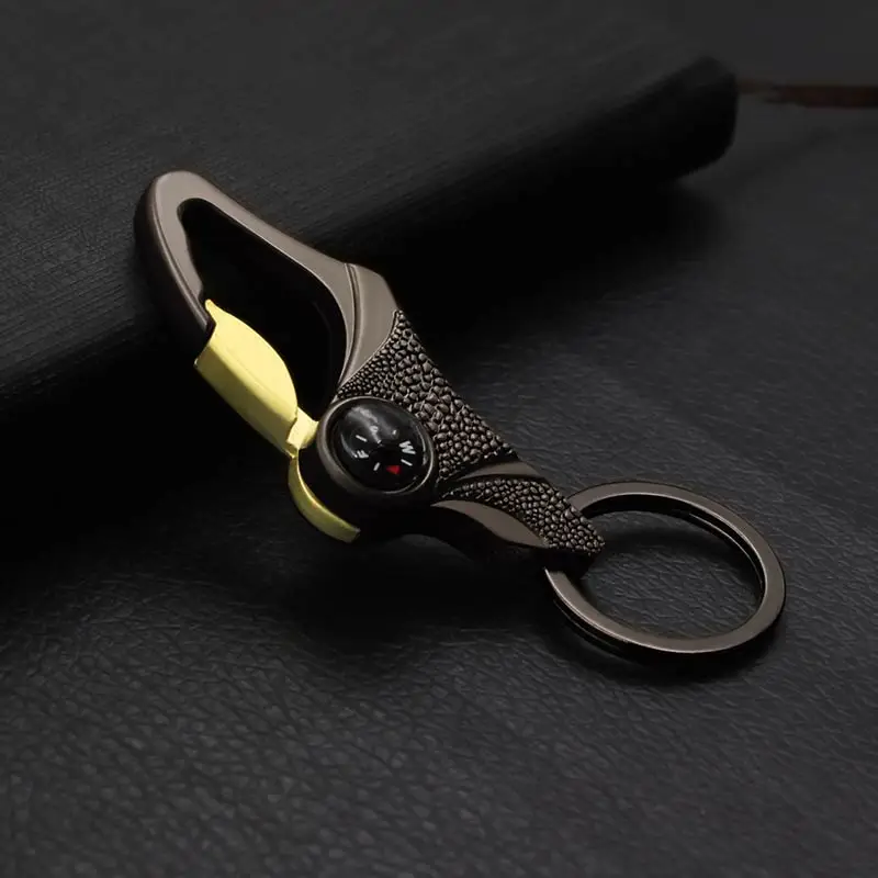 

ZIRIS Classic Style Career Keychain Men's Strap Key Holder Genuine Leather Key Chain Fashion Male Key Ring Metal Car Keyring