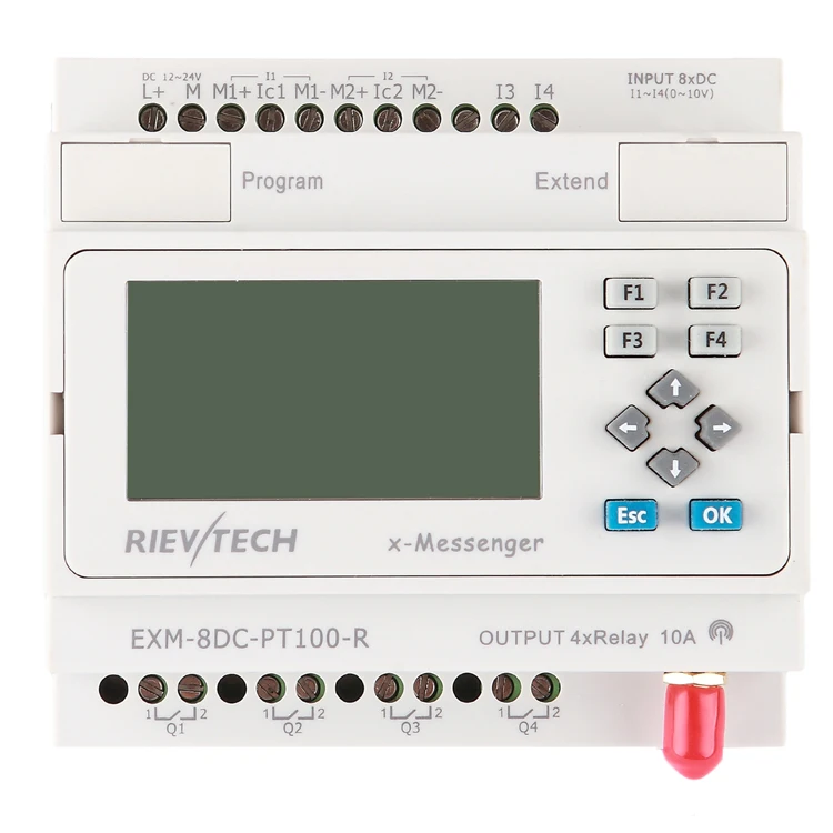 GSM/SMS/GPRS PLC, идеальное решение для дистанционного управления и мониторинга, контроллер температуры/детектор EXM-8DC-PT100-R-HMI