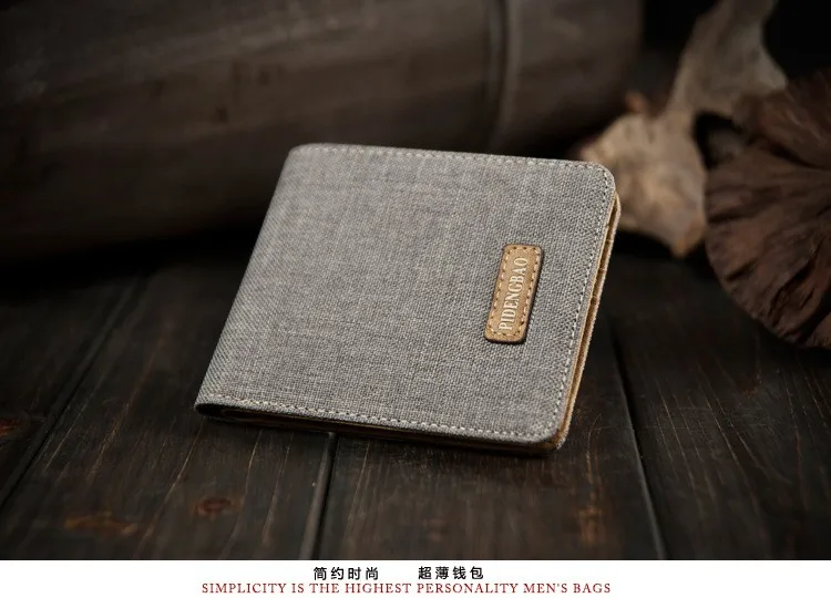 Canvas Denim Men Short Standard Wallet Fashion Casual Male Student Jean Fabric Money Purse With Card Holder Wallets 2 Fold (17)