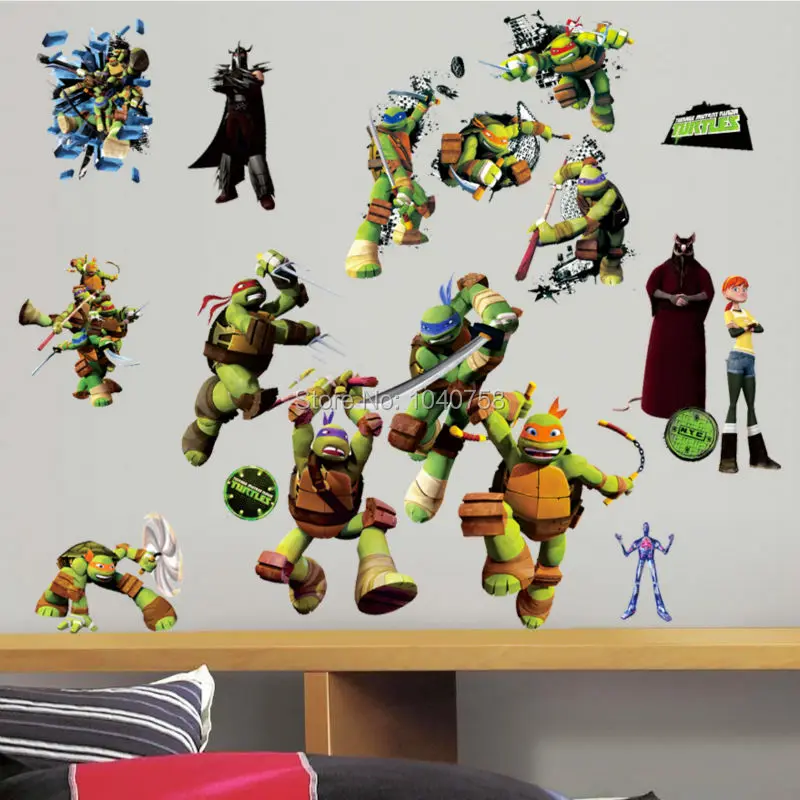 Cartoon Teenage Mutant Ninja Turtles ALL IN ONE Peel and Stick Wall