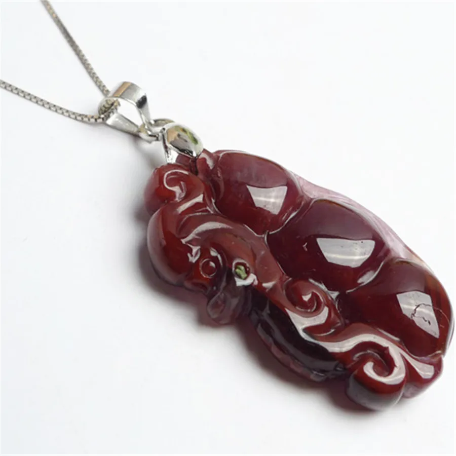 

29.5*7*18mm Genuine Wine Red Cacoxenite Auralite 23 Natural Stone Pendant For Women Femme Charming Crystal Bead Pendant Just One