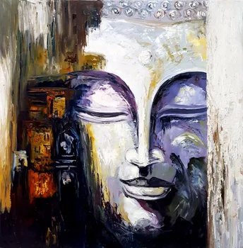 

Buddha Face Hand-Painted Oil Painting on Canvas