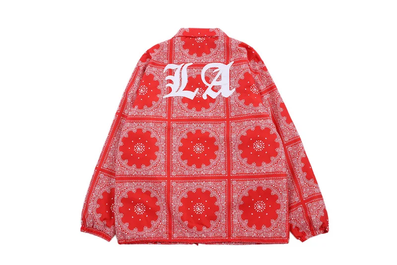 2018fw Hiphop Letter Embroidery Bandanna Printed Women Men Cotton Padded Jacket Coat Men Streetwear Winter Jacket