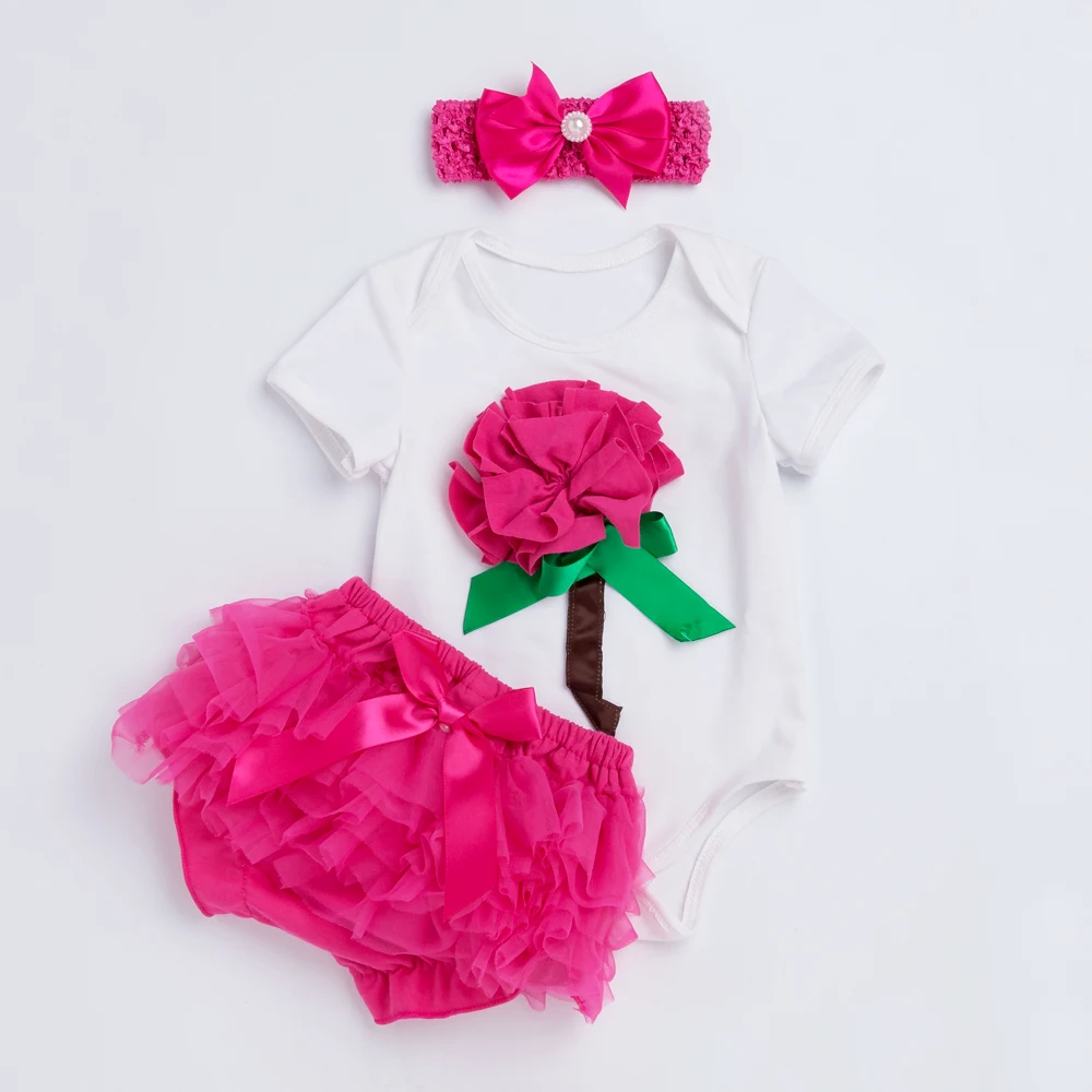 

Feikebella 2015 summer baby set rose-color flower bodysuit with ruffle short pant nowborn infant baby girl clothes feike023
