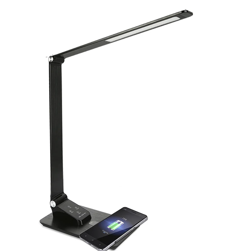 

Wireless charge led table reading lamp write yellow natural lights touch dimmer desk lamp in room office for students workers