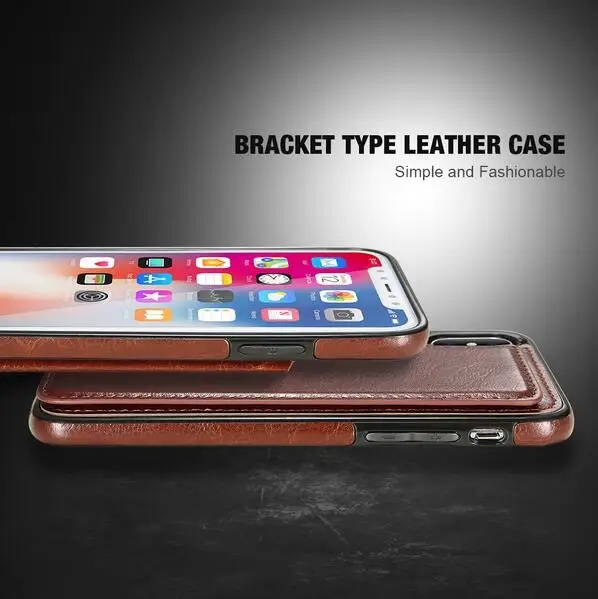 Кожаный чехол-книжка в стиле ретро для iPhone XS XR X 10 7 8 Plus держатель карт