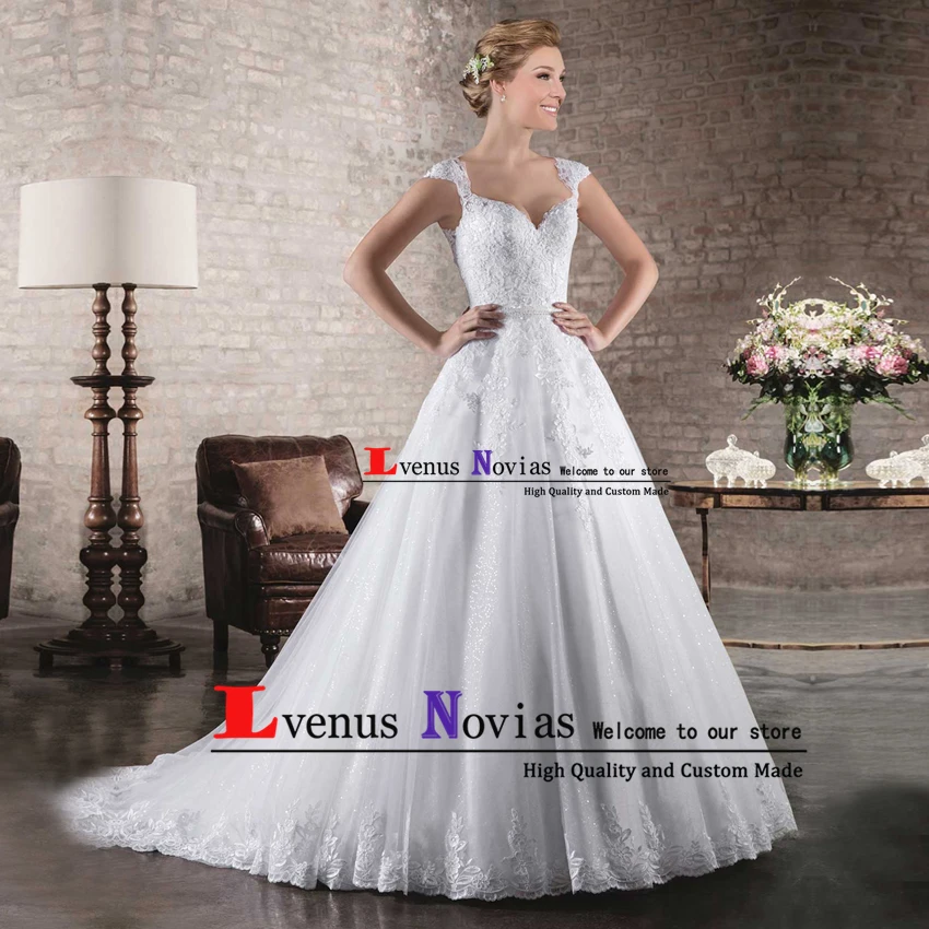 Свадебное платье на заказ Vestido de Noiva романтичное кружевное с бусинами