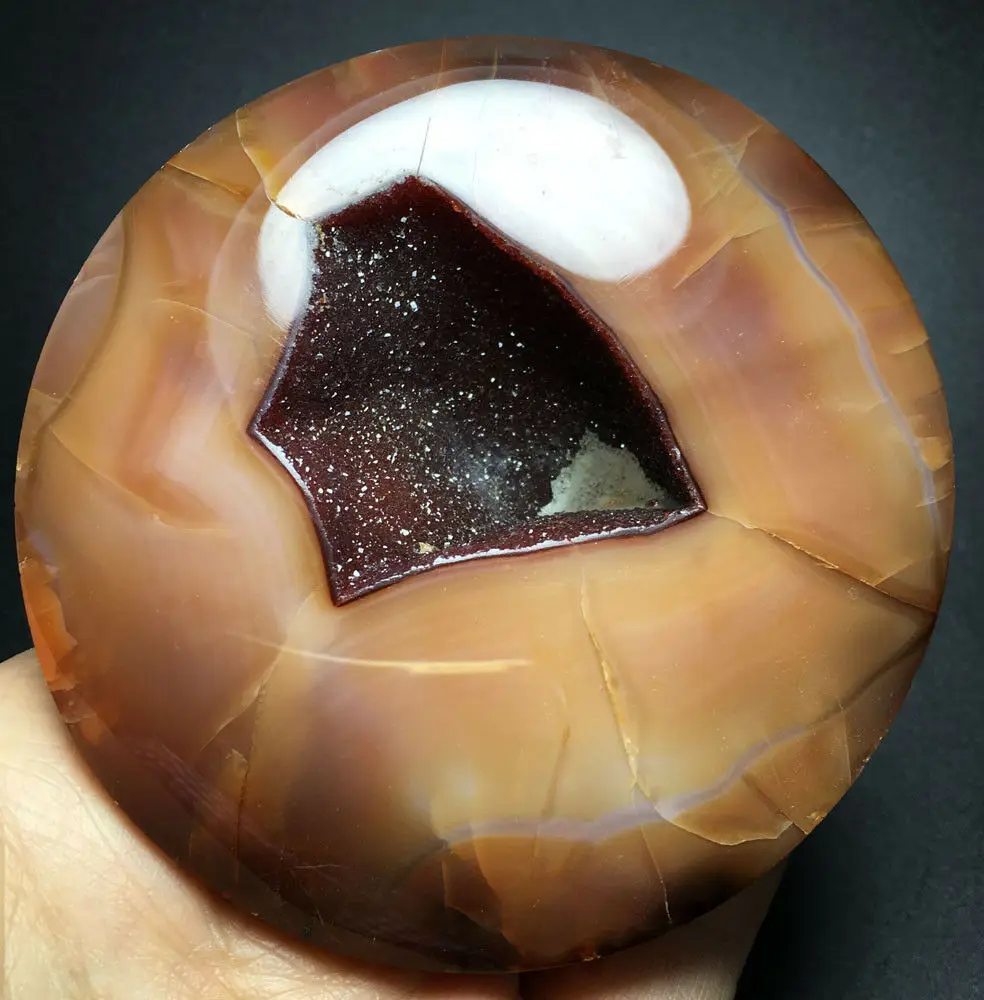 

305g Agate Geode! NATURAL CARNELIAN CRYSTAL QUARTZ Geode Agate stones Mineral specimen fossil