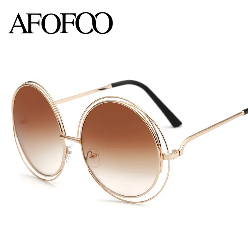 AFOFOO New Fashion Wire Frame Sunglasses Brand Designer ...