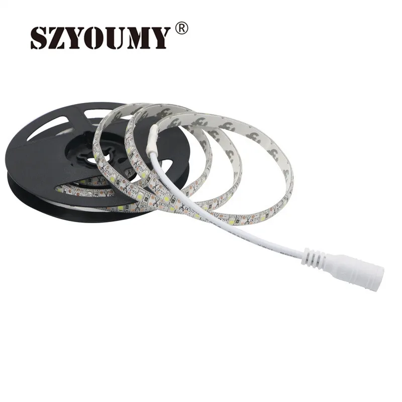 SZYOUMY Светодиодная лента с питанием от аккумулятора 3528 SMD 50 см 1 м 1,5 м 2 м теплый белый/холодный белый водонепроницаемый гибкая светодиодная