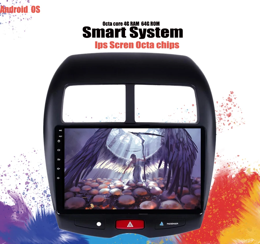 Discount Android 9.1 car dvd gps multimedia player For Mitsubishi ASX 2010-2018 car dvd navigation raido video audio player 1 din sim LTE 4