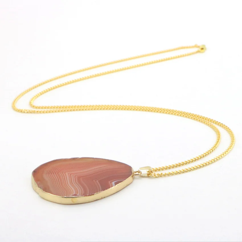 Natural Red Agate Pendant Necklace (1)