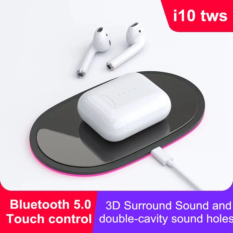 

i10 TWS Bluetooth Earphones Wireless Earphone touch control Earbuds With Charging case for iPhone, iPad PK Airpods