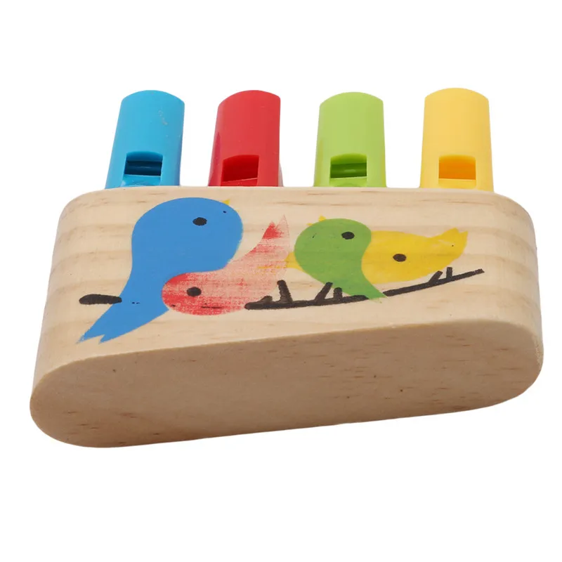 Высококачественные Детские деревянные игрушки радужные пантрубы свисток из дерева Птицы свистящий многоцветный младенческие музыкальные игрушки ранний Eduactional подарок