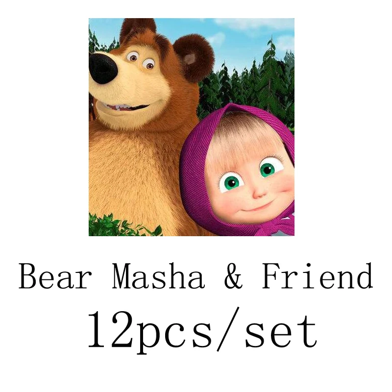 

10pcs/set Masha & Friends Rabbit Squirrel Penguin Goat Pig PVC Model Figures Toys for Children