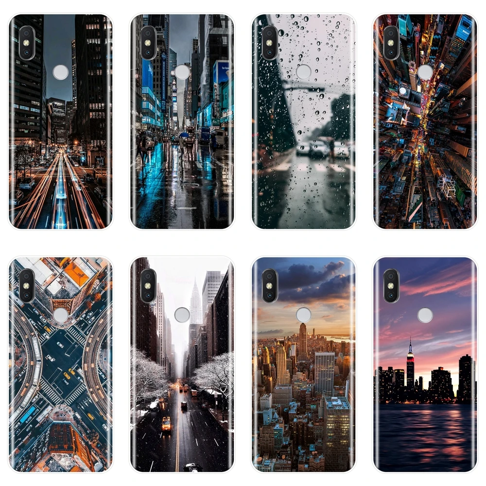 Силиконовый чехол для телефона Pocophone F1 Xiaomi Redmi Note 4 4X 5 5A 6 Pro Prime City мягкая задняя