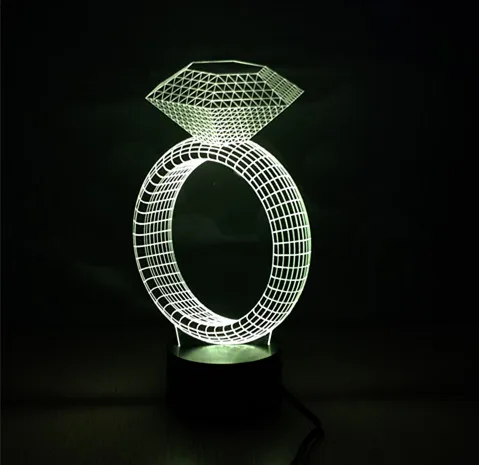 3D светодиодный ночник Забавный светильник для праздников свет с алмазной формой особенно для вашей девушки друга Бесплатная доставка YJM-2816