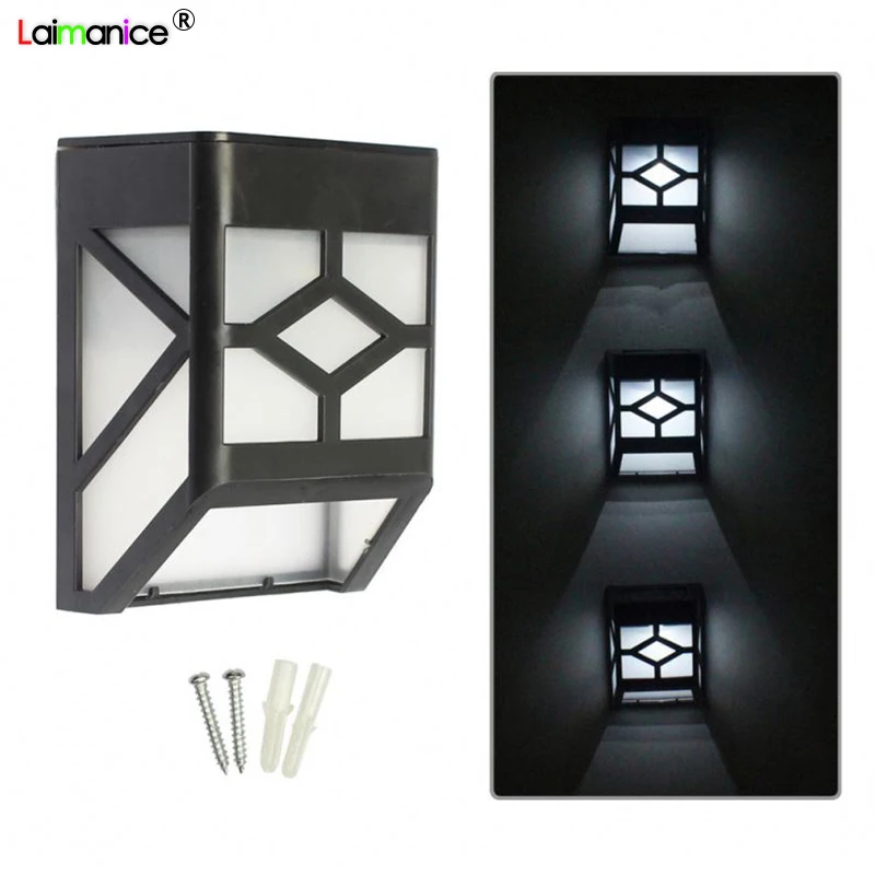 

Solar Power Sensor Wall Light Waterproof Energy Saving LED Street Yard Path Fence Security Solar Lamp Landscape White Warm Light