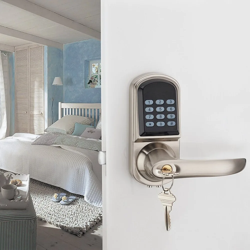 

OS8015MF Electronic Keyless Deadbolt Door Lock Unlock with Code MI-fare Cards Mechanical Key Security Lock System