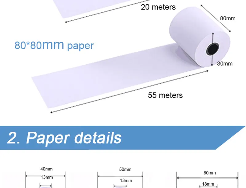 Термобумага 80*80 мм хорошего качества термальная Чековая бумага 80 мм для настольного принтера(60 метров в рулоне