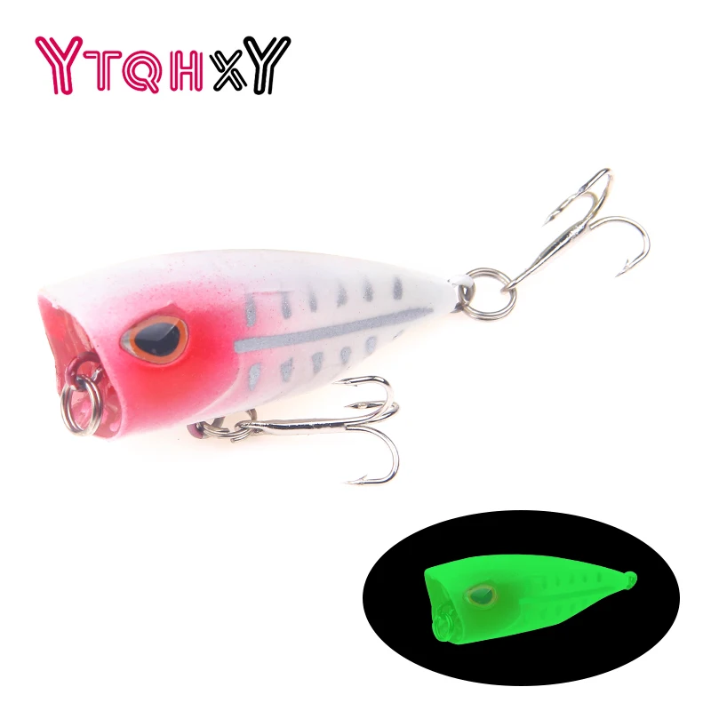 

YTQHXY 1Pcs/Lot Popper Fishing Lure Arificial Bait Crankbait Wobblers 35mm 3.2g Hard Floating Topwater baits Quality Pesca WQ117