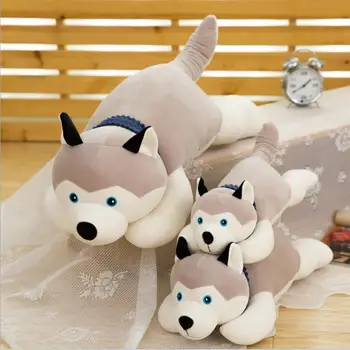 

New Arrival Lying Dog Doll Husky Plush Toy Eiderdown Cotton Lovely Dog Stuffed Animal For Children Birthday Gift
