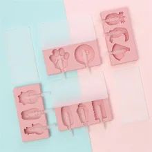 Милая семейная домашняя с крышкой мультфильм 3 шт для Фруктового мороженого на палочке сорбета форма для дома ручной работы DIY Мороженое Форма для изготовления мороженого