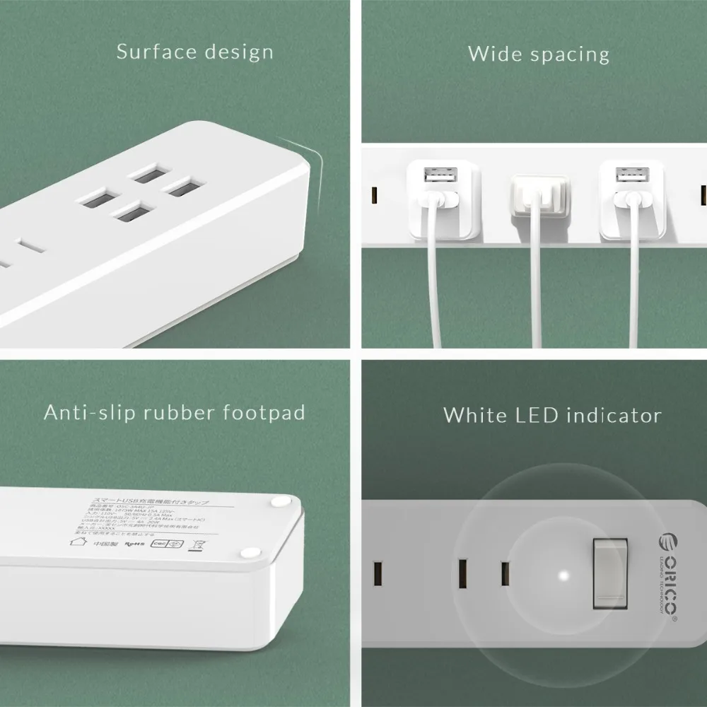 ORICO power Strip 3 AC 2 usb порты Stekker JP вилки удлинитель разъемы Multiprise USB