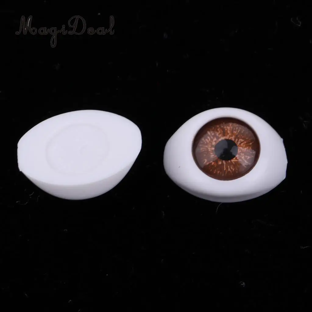 1/4 BJD DIY Custom Use - Safety Acrylic Eyes 14mm Eyeballs Brown Iris for Kurhn Dollfie MSD Doll Making Supplies