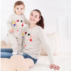 2018 Новые одинаковые комплекты для семьи для мамы вязаный свитер из 100% хлопка для новорожденных мальчиков и девочек комбинезон прекрасный
