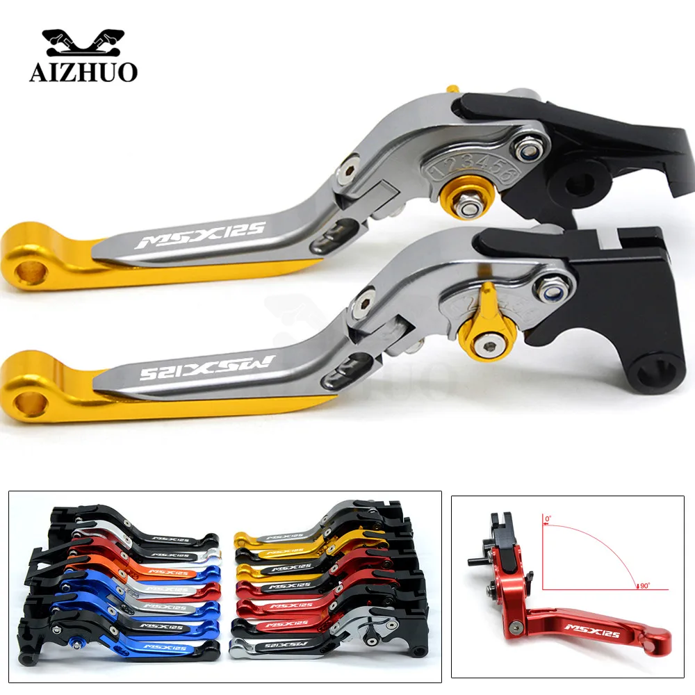 Laser LOGO MSX125 Motorcycle Clutch Brake Lever CNC Aluminum Adjustable Levers For Honda MSX125 MSX 125 2014 2015 2016 2017