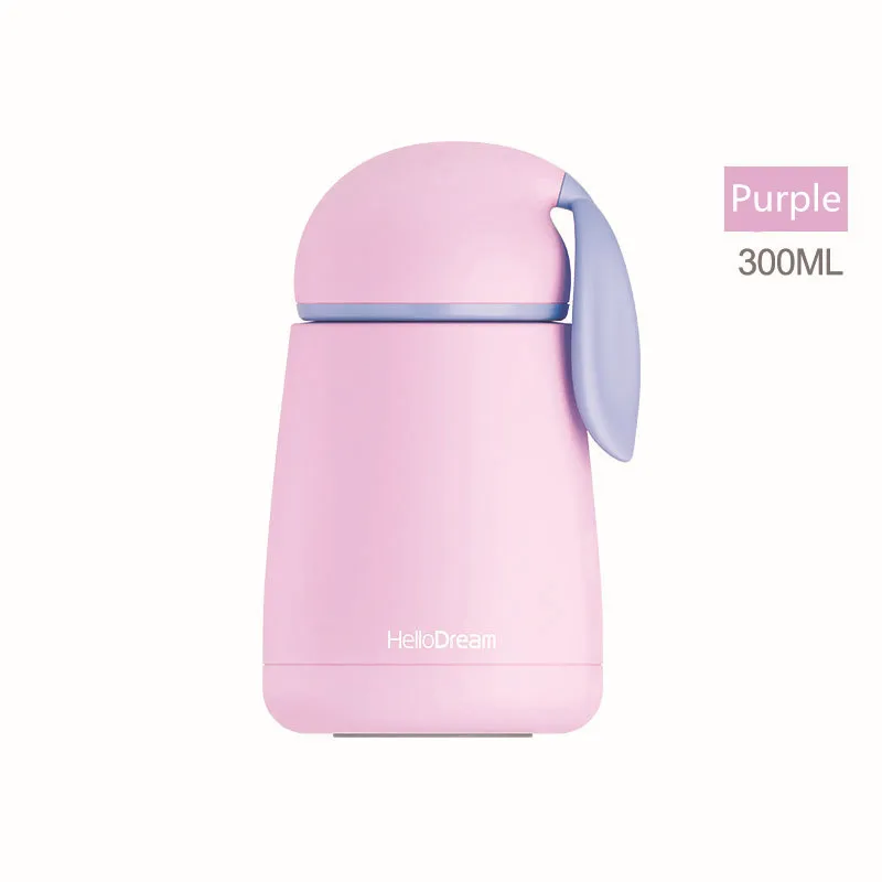 Rabbit Thermo Cup Stainless Steel kids Thermos bottle For water Thermo Mug Cute Thermal vacuum flask children Tumbler Thermocup - Цвет: purple