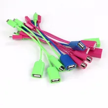 Colorful Glossy 15cm Short Micro USB to USB OTG Cable Adapter for Samsung Xiaomi HTC LG Android Mobile Phone flash drive
