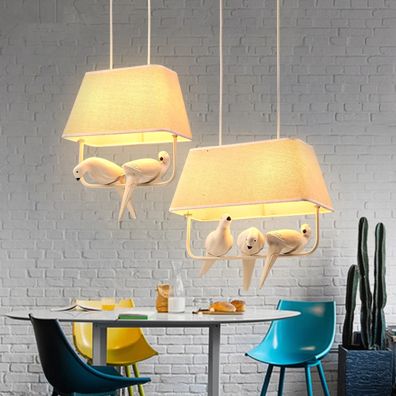 

Nordic bird light living room lamps restaurant hanging lamp leisure bar cloth bedroom simple modern personality Pendant Lights