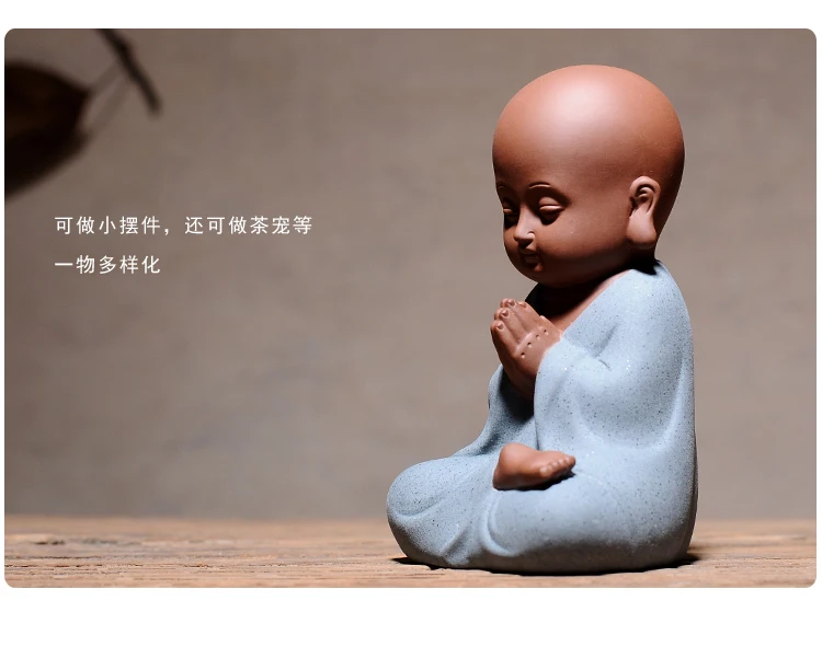 

Praying " Marvellous ART -Spiritual realm OFFICE home Buddhism Buddha CHAN little Monk sand-fired kiln porcelain ceramic ART