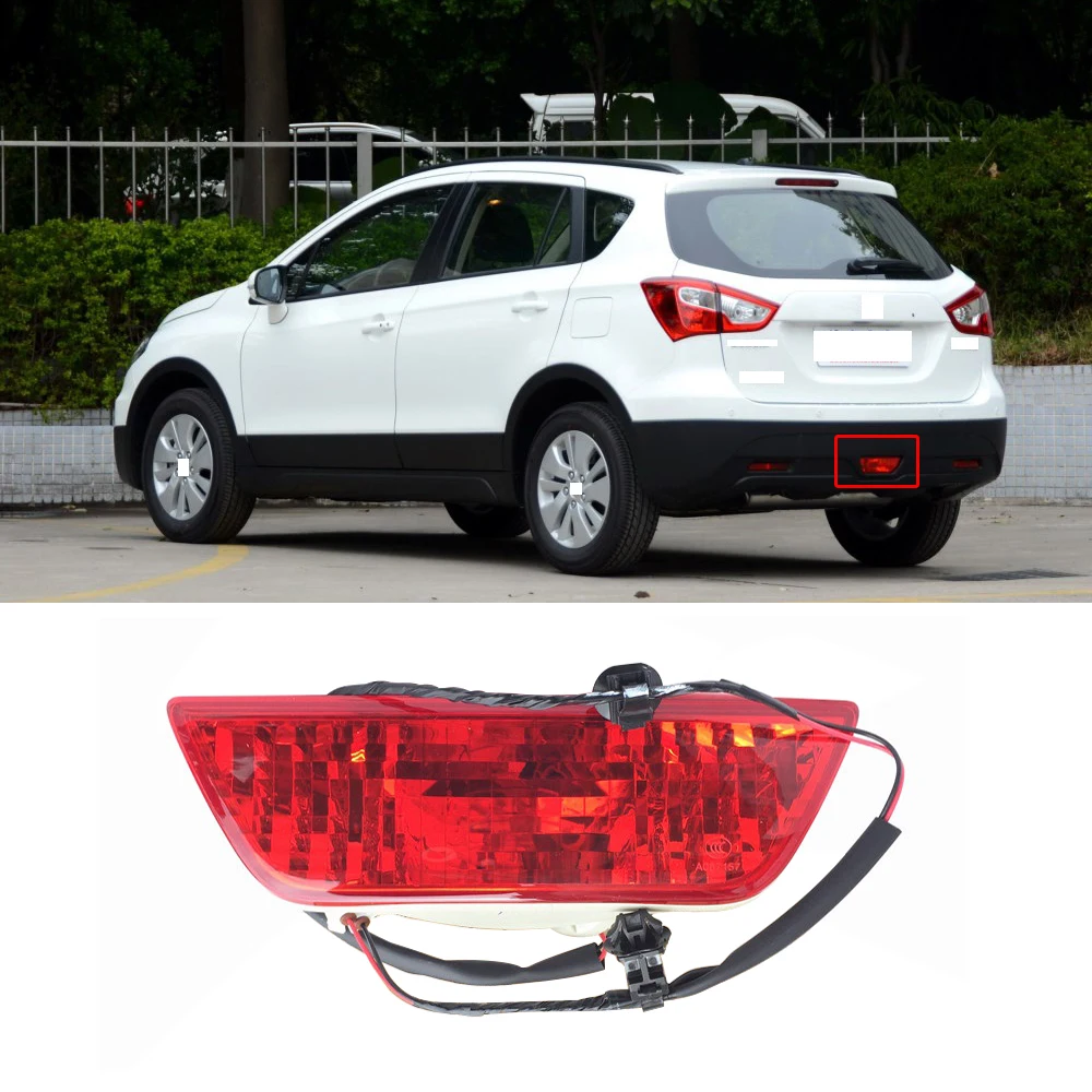 CAPQX 1pcs For Suzuki SX4 S-Cross 2013 Rear Bumper Brake Light Reflector Fog Light Warning backup reversing lamp