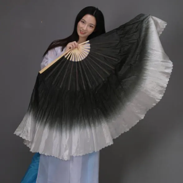 

51cm-76cm Length Double-Sided Fan Dance Fan Lengthened Color Gradient Double Square Yangko Fan Dance Fan 1 Pair(1 L+1 R)