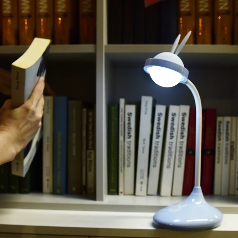 

LED Cute Rabbit Desk Lamp USB Charging Powered Reading Light Creative Eye Protection Table Light for Children Kids Study Bedroom