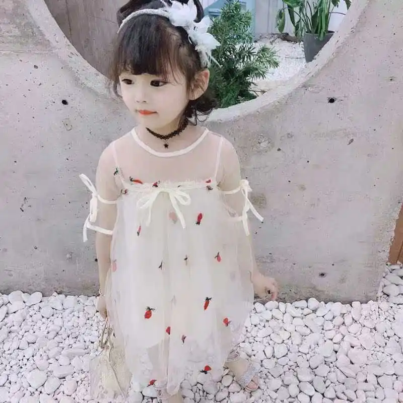 New 2019 summer kids dresses for girls mesh princess dress for party wear Children